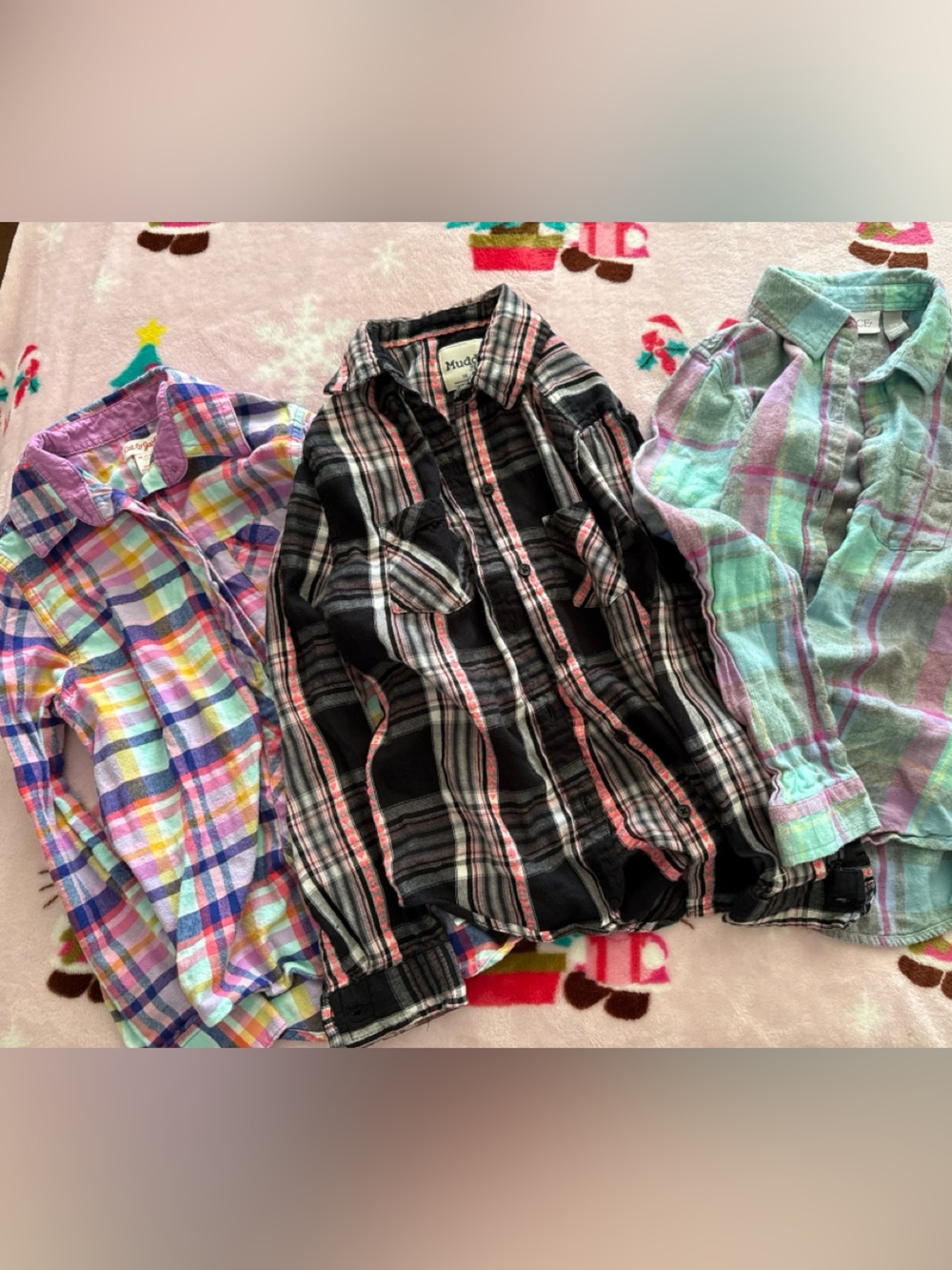 Girls Plaid Button-Up Shirts, size 7/8